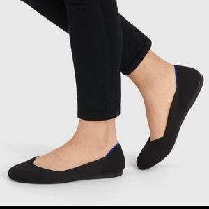 Rothy's The Flat Black Round Toe Ballet Flats Slip on Shoes 8